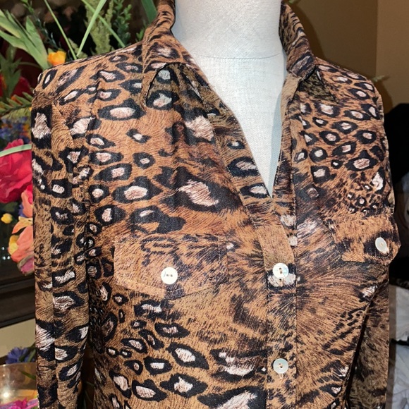S Line black label leopard print button down shirt - Picture 4 of 9